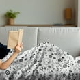 thumbnail image 3 of Clocks Soft Flannel Fleece Blanket, Clockworks Theme with Gears Roman Numeral Hours Timer Mechanism Monochrome Pattern, Cozy Plush for Indoor and Outdoor Use, 60" x 80", Black White, by Ambesonne, 3 of 5