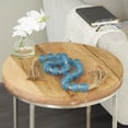 thumbnail image 2 of DecMode Handmade Round Frosted Beaded Teal Glass Garland with Tassel with Knotted Brown Jute, 2 of 11