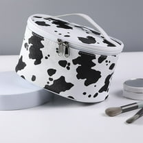 Deeceymbur Organized Makeup Bag Portable Cow Printed Cosmetic Bags for Women Waterproof