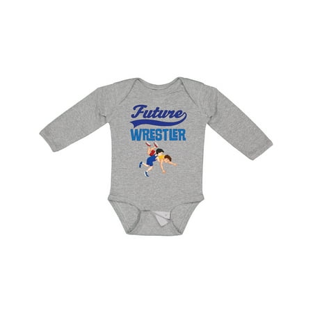 

Inktastic Wrestling Outfit Future Wrestler Gift Baby Boy Long Sleeve Bodysuit