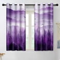 thumbnail image 4 of Foggy Forest Curtains for Bedroom 52x63inch Natural Landscape Window Curtain Purple Mist Mountain Blackout Curtains Insulated Room Darkening Window Drapes for Living Room 2 Panels, 4 of 6