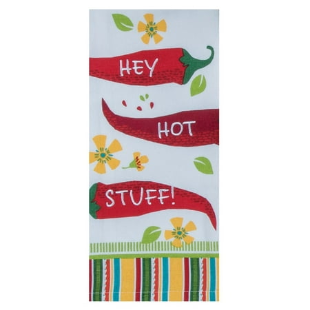 Hey Hot Stuff Chili Peppers Kitchen Tea Towel