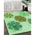 thumbnail image 3 of Ahgly Company Machine Washable Indoor Rectangle Transitional Green Area Rugs, 2' x 5', 3 of 7