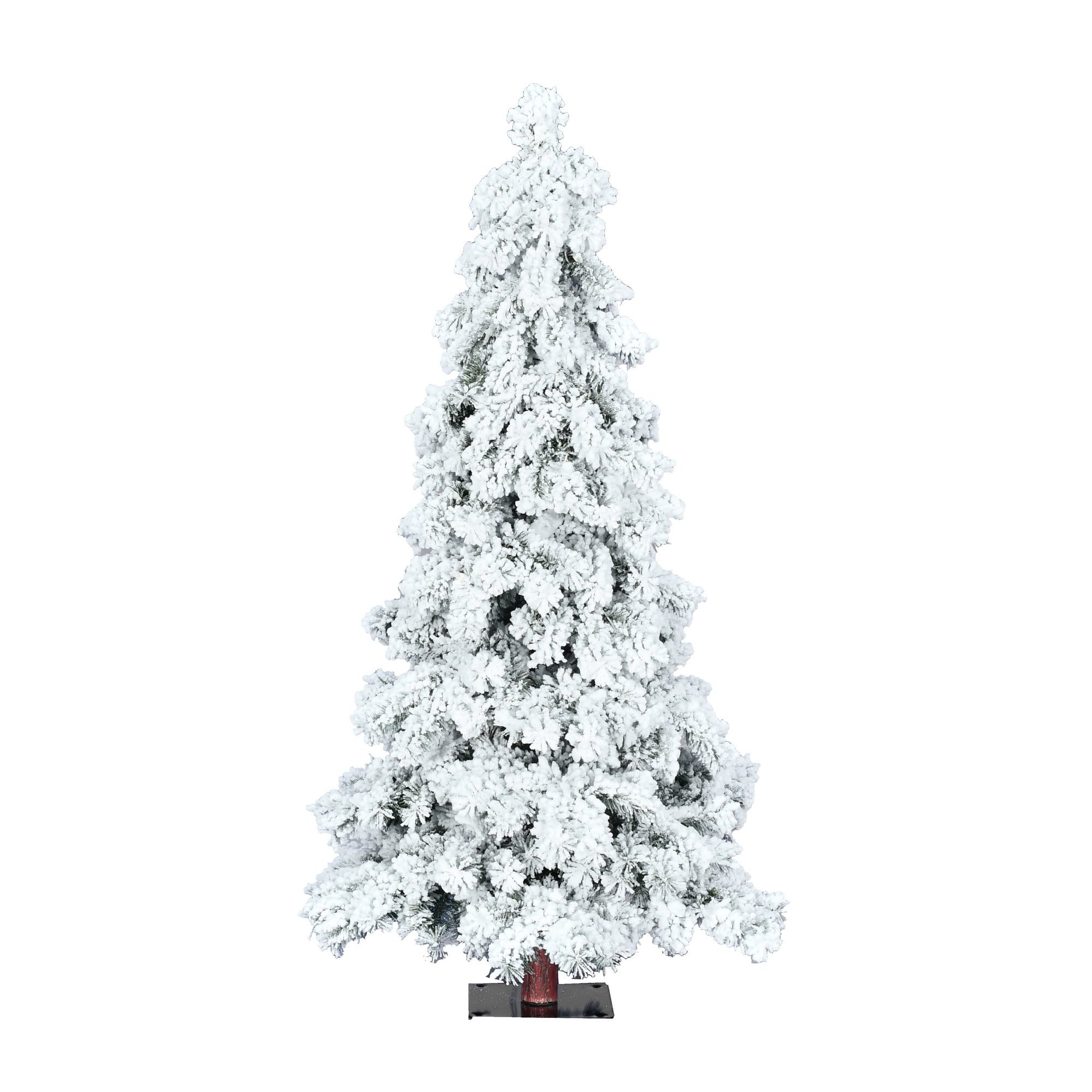 Vickerman 4' Flocked Spruce Artificial Christmas Tree, Unlit Snow