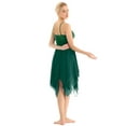 thumbnail image 2 of Sinleey Womens Lyrical Ballet Dancewear Mesh High-Low Hem Modern Dance Dress Green XL, 2 of 7