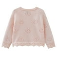 thumbnail image 4 of KyCheLot Infant Baby Girl Cardigan Sweater Knit Cotton Button up Long Sleeve Cute Thin Shrugs 9 Months-6 Years, 4 of 7