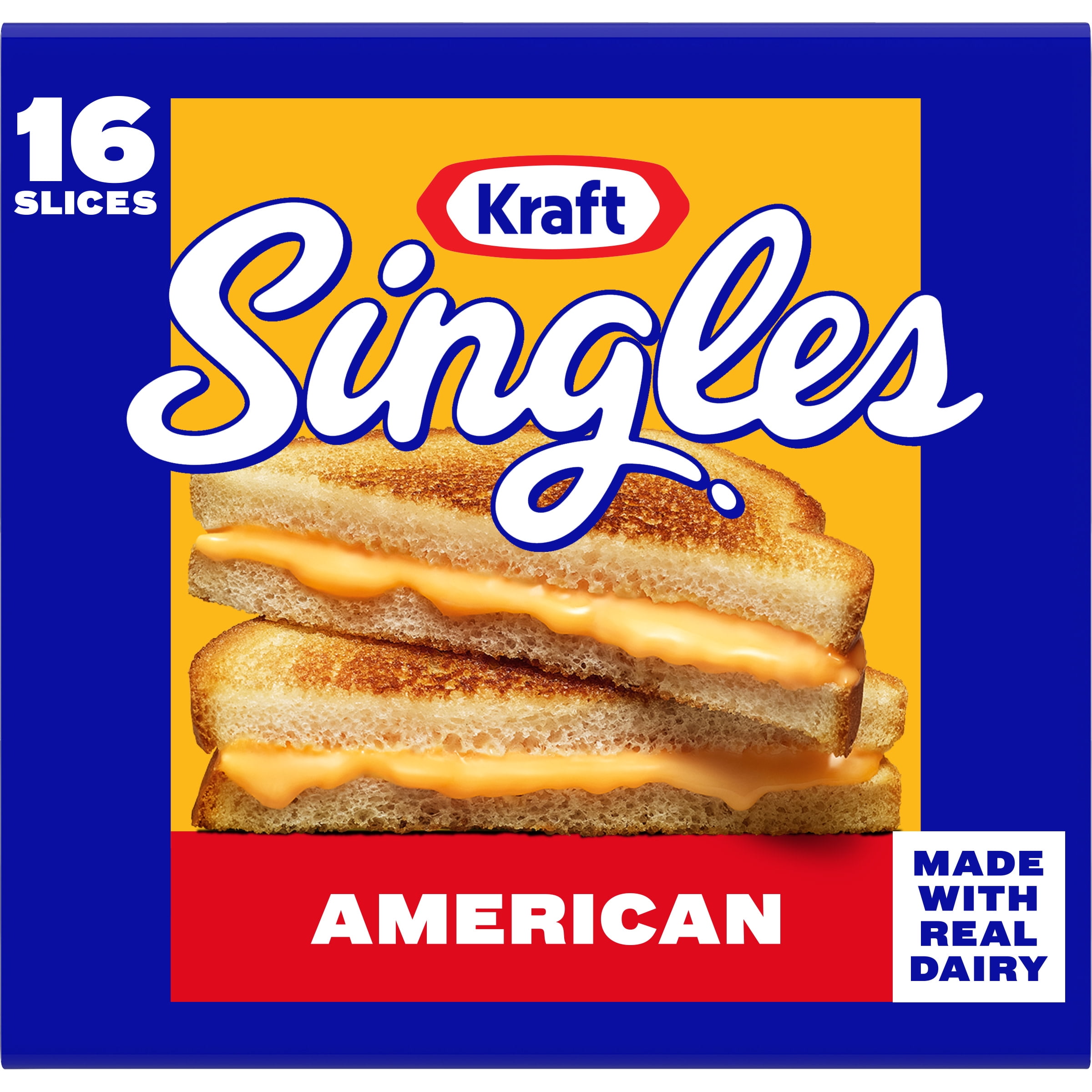 Kraft Singles American Cheese Slices, 16 Ct Pk - Walmart.com