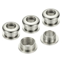 Uxcell 5mm(1/5 inch) Solid Brass Hole Eyelets, 4 Pcs Arc Surface Self Backing Grommets with Washer for Leather Craft, Silver Tone