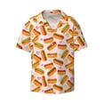 thumbnail image 5 of Daiia Hot Dog In Heart Men's Linen Shirts Short Sleeve Casual Shirts Button Down Shirt for Men Beach Summer Wedding Shirt-XX-Large, 5 of 6