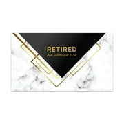 Koyal Wholesale Funny Retirement Business Cards, Marble Geometric Retired Business Cards, Farewell, Coworkers, 100-Pk