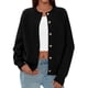thumbnail image 2 of Cardigan Negro para Mujer PRETTYGARDEN con Botones Pequeños, 2 of 6