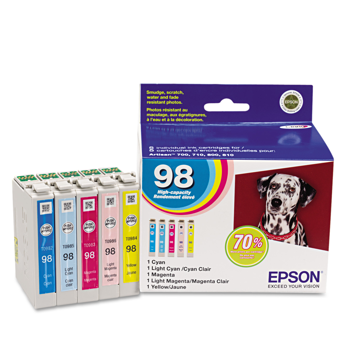 Epson T098920 (99) Claria High-Yield Ink, Assorted, 5/PK - image 2 of 2