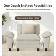 thumbnail image 4 of Sophia&William 123.6"L Modular Sectional Sofa Sets, Modern Chenille Couch 4-Seat Deep Cloud Sofa 3 Pillows & Ottomans for Living Room,White, 4 of 11