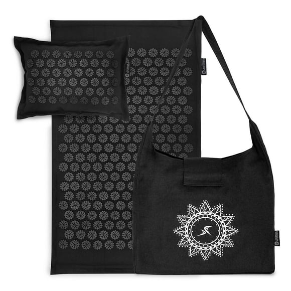 ProsourceFit Ki Acupressure Mat and Pillow Set with 100% Natural Linen for Back/Neck Pain Relief and Muscle Relaxation