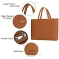 Mosiso PU Leather Laptop Tote Bag for Men Women, 15.6 inch Waterproof Shoulder Handbag Travel