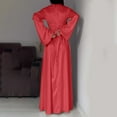 thumbnail image 7 of Cavosen Long Dresses for Women for Formal Party Red Satin Elegant Kimonos Long Sleeve Party Dress Round Neck Solid Floor Length Maxi Dress Flowy Bodycon Wrap Wedding Guest Dress, 7 of 7