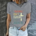 thumbnail image 2 of DDAPJ pyju Christian Easter Shirts for Women Short Sleeve Letter Printed T-shirts Jesus Cross Religious Quotes Shirt Summer Casual Round Neck Tee Tops Gray L, 2 of 6