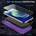 thumbnail image 3 of Heavy Duty Phone Case Designed for Apple iPhone 14 Plus Case with 1Pc Tempered Glass Screen Protector, Shockproof Dropproof Anti-Scratch Phone Case Cover for Apple iPhone 14 Plus,Purple, 3 of 6