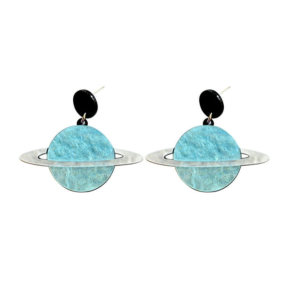 Jrocdr Fashion Planet Earrings Acrylic Universe Saturn Earrings Advanced Creative Personality Earrings Stainless Steel Hoop Earrings Little Hoop Earrings Hoop Earrings for Women Set Teardrop Earrings