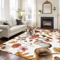 thumbnail image 2 of Large Area Rugs for Living Room Bedroom, Red Mushrooms 5'x8' Rug Washable Carpet Runner Indoor Outdoor, Elegant Pastoral Botanical Watercolor Non Slip Floor Mats Rug for Kitchen, Bathroom, 2 of 8
