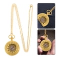 thumbnail image 2 of Reloj de bolsillo vintage con números romanos, reloj de bolsillo retro en relieve con cadena, 2 of 8