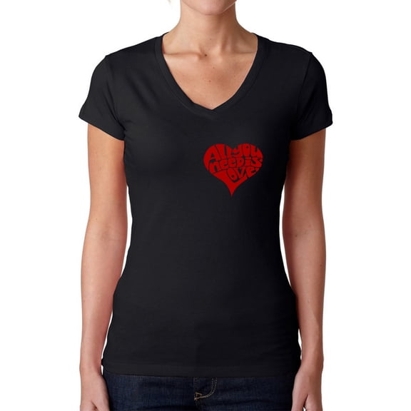 All You Need is Love - Women's Word Art V-Neck T-Shirt