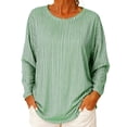 thumbnail image 2 of Striped Shirt Women 2026 Spring Fall Casual Long Sleeve Crewneck Loose Color Block Shirts, 2 of 5