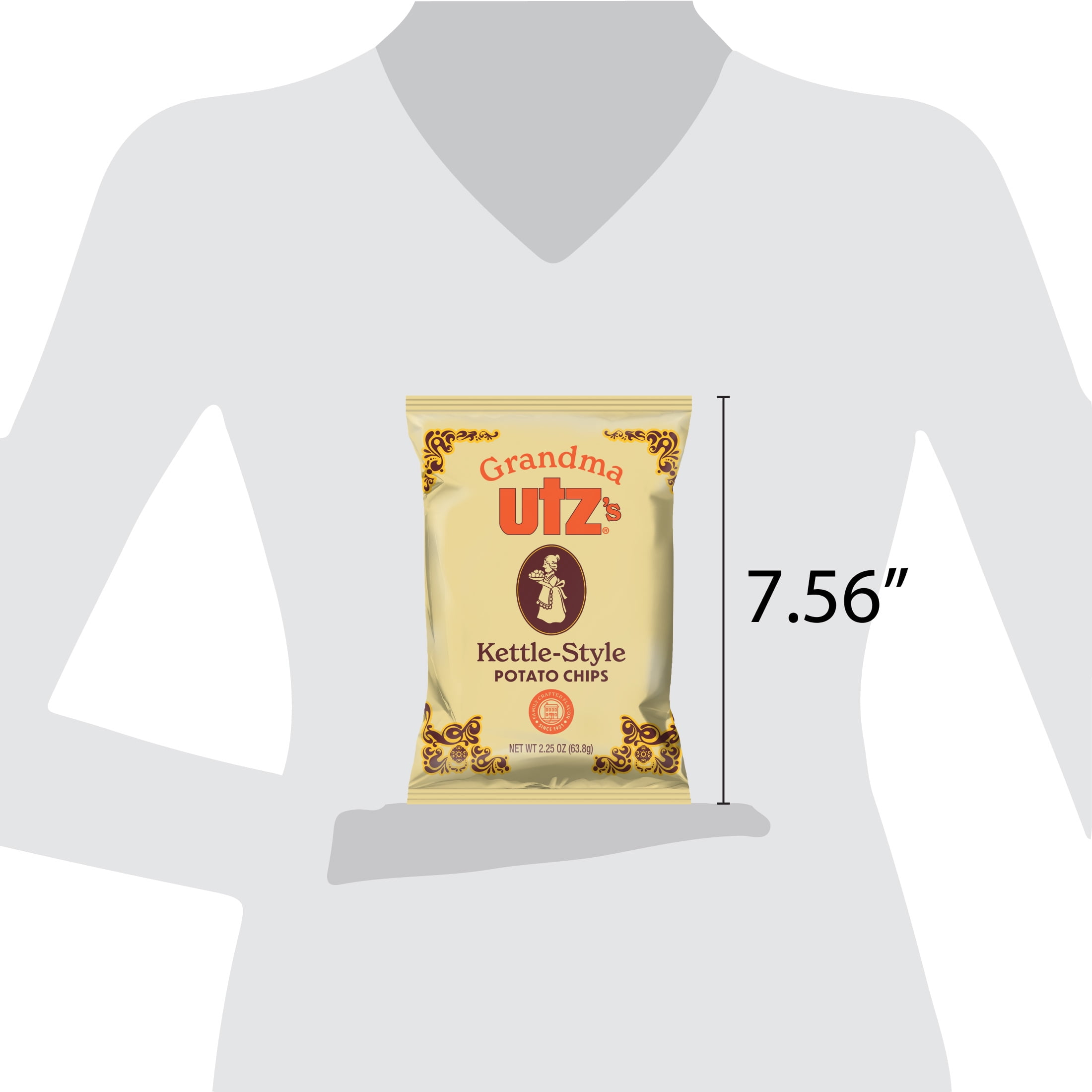 Utz Grandma Utz's Kettle-Style Potato Chips, Gluten-Free, 2.25 oz Bag