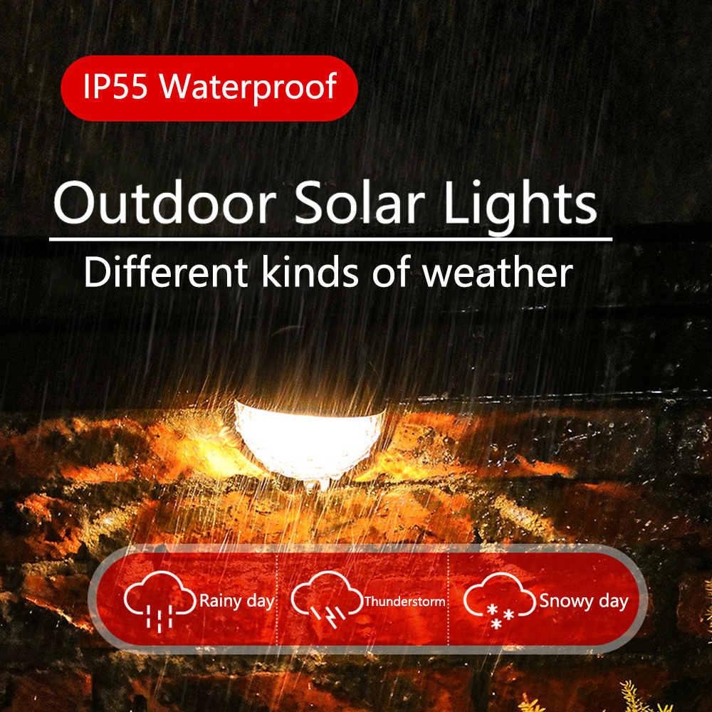 2 Pack Outdoor Solar Lights, YOFE Wireless Solar Powered Deck Lights, IP55 Waterproof Solar Fence Lights Outdoor Decorative, Solar Lights for Walkway, Roof, Fence, Pathway, Driveway, Warm White, R6673 - image 3 of 5