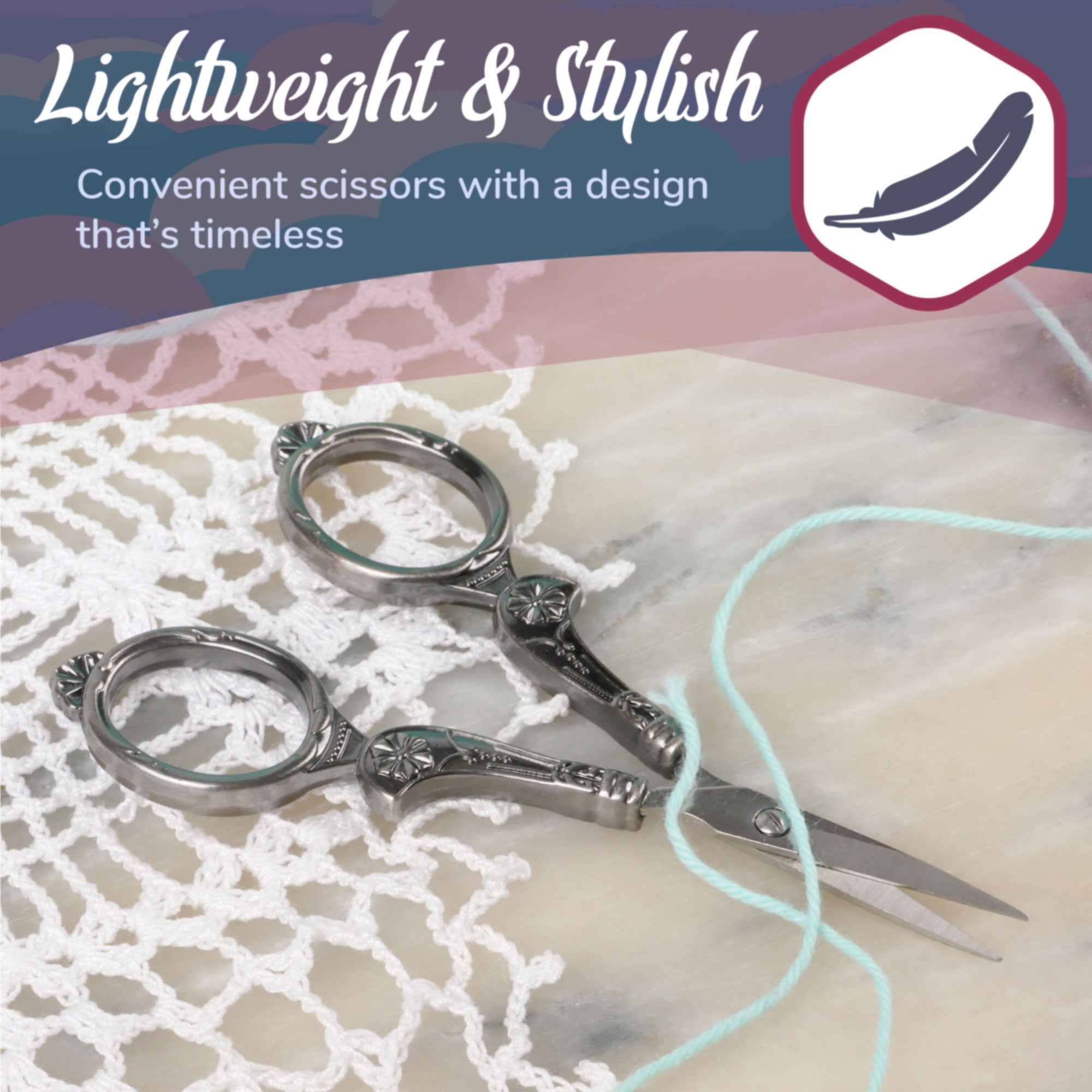JubileeYarn Flourish Embroidery Scissors - Gunmetal - 10 Scissors