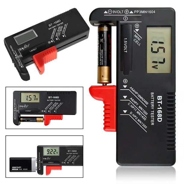 Comprobador de voltios de batería Likrtyny BT-168D pantalla digital para pilas AA AAA C D 9V 1 5 V