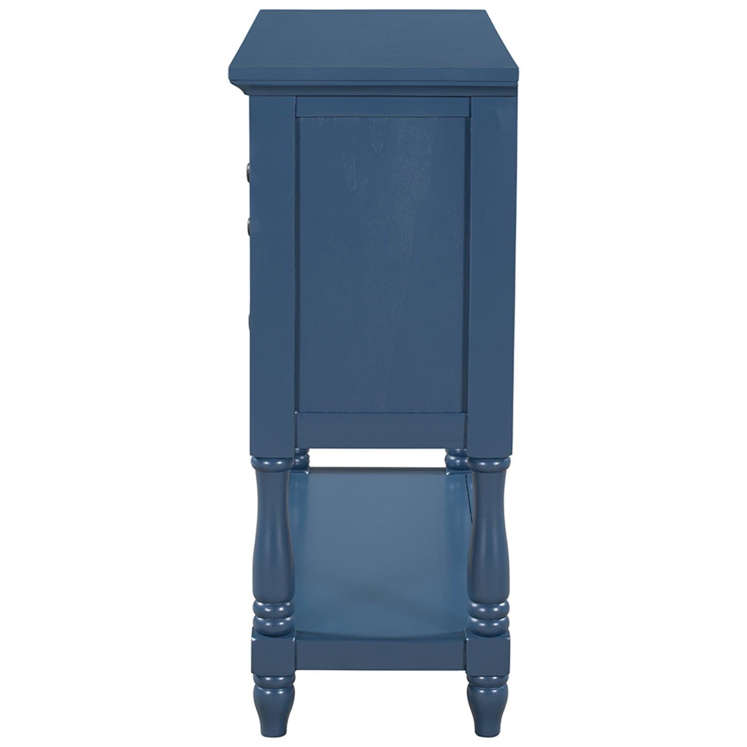 Canddidliike Antique Navy Blue 4-Drawer Console Sofa Table for Living Room Entryway Kitchen