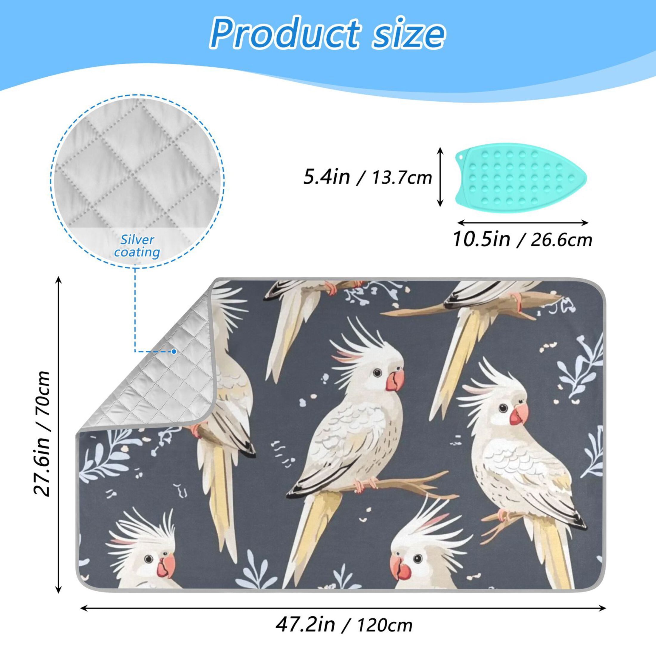 Simple Birds Pattern Ironing Mat Blanket for Table Top Travel Portable Ironing Board Pad 47.2x27.6 Inch