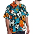 thumbnail image 2 of Football Men's Short Sleeve Poplin Shirt, Button Down Casual Summer Beach Printed Unisex Shirt, 2 of 6
