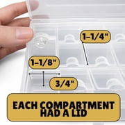 Hawk 8.75 X 5 X 2 Clear Plastic Craft Box With 22 Storage Sections - Tj8798-clear