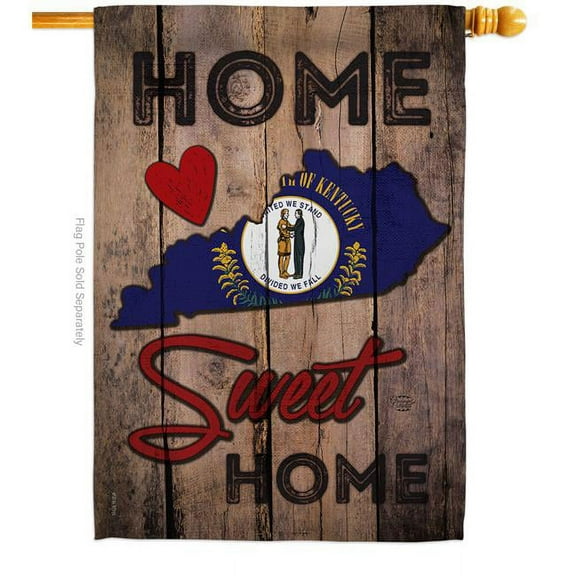 Ornament Collection H191139-BO 28 x 40 in. State Kentucky Home Sweet American State Vertical House Flag with Double-Sided Decorative Banner Garden Yard Gift