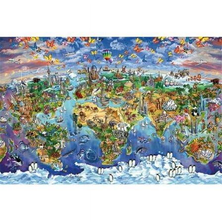 World Wonders Map - 36 x 24 in.