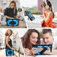 thumbnail image 6 of Allytech for iPad 10th Generation Case 2022 iPad 10.9 Case with Pencil Holder, Adjustable Shoulder/ Hand Strap 360° Rotating Stand Rugged Protective Case for A2757/A2777/A2696, Black + Blue, 6 of 8