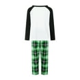 thumbnail image 4 of Christmas Family Pajamas Matching Set Christmas Tree Print Long Sleeve Tops and Green Plaid Pants Sleepwear, 4 of 10