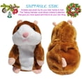 thumbnail image 3 of Talking Hamster Toy 2 Pack Animal Talking Toys Repeats What You Say Mimicry Pet Talking Record for Boys & Girls Plush Interactive Toys, Brown, 3 of 8