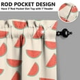 thumbnail image 5 of Geometric Watermelon Kitchen Curtains Set, Tropical Summer Fruit Print with Fresh Sunshine Pattern, Cute Watermelon Lovers Tier and Valance Drapes for Kitchen Decor, 5 of 6