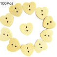 thumbnail image 2 of Naierhg 100Pcs 2 Holes Heart Shaped Rustic Wooden Buttons for Sewing Crafts Scrapbooking A, 2 of 6