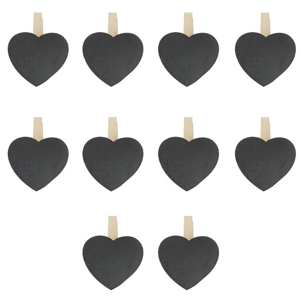 10 Pizarras Rectangulares Mini Con Clip De Madera, Letreros Y Etiquetas Para Mensajes