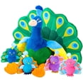 thumbnail image 1 of Pavo real de peluche Skylety con 4 pavos reales pequeños, 1 of 8