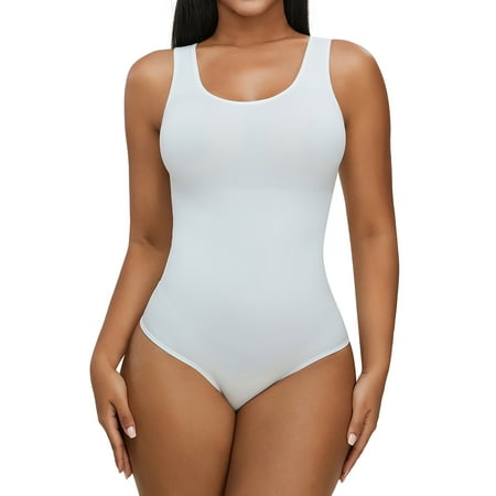 SHCKE Womens Waist Trainer Seamless U Neck Tummy Control Shapewear Bodysuit One Piece Body Shaper Slimmer Shapewear Bodysuit Backless Shapewear Top Slimming Body Shaper  1/3 PACK