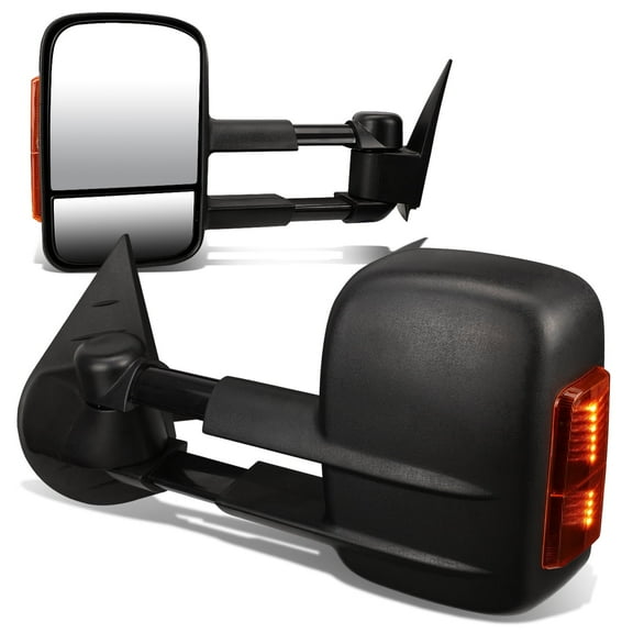 DNA Motoring For 07-13 Silverado Sierra Manual Telescope Towing Mirror Pair w/LED Turn Signal