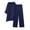 Navy, variant on CIENVNSTG 2 Piece Sets Woman Trendy V-Neck Long Sleeve Linen Shirt Top Drawstring Straight Pants Set Sky Blue S