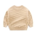 thumbnail image 2 of SXcggal Toddler Boys Girls Winter Long Sleeve Solid Color Knit Sweater Warm Sweater For Children Clothes Warm stylish Soft Girls Tops, 2 of 5