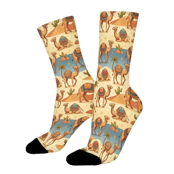 Cute Camel Funny Novelty Crew Socks for Women Men Sports
