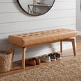 thumbnail image 3 of Guyou Entryway Bench Tufted Upholstered Bench 45.5 End of Bed Bench for Bedroom Wood Storage Bench Modern Floating Design Window Bench Ottoman Long Bench Seat for Living Room Indoor Hallway, 3 of 10